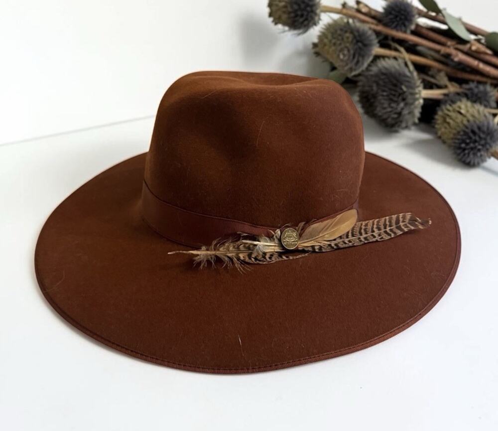 STETSON Breckenridge Hat NEW Fur Wool Felt Chocolate Brown Cowboy Medium 389871